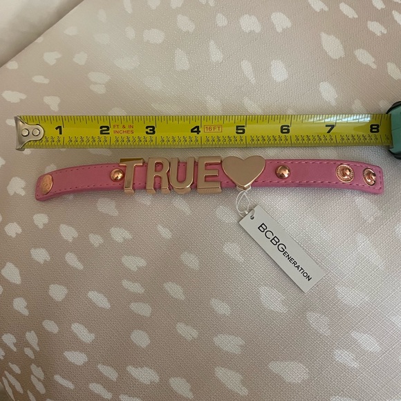 4 for $25 Set of 2! BCBGen  “TRUE💗” Pink and Gold tone Slider Bracelet. NWT! - Picture 5 of 5